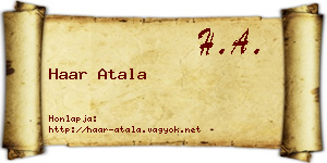 Haar Atala névjegykártya